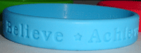 blue dream believe achieve silicone wristband